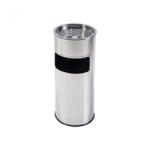 Casa Plastor Cos gunoi cu scrumiera, inox, diametru 25, 5 cm, inaltime 60, 5 cm (38772) Cos de gunoi