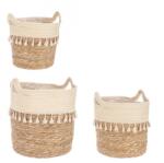 Bizzotto Set 3 cosuri iarba mare natur Bridget 24x25 cm, 30x31 cm, 32x35 cm (0411099deco)