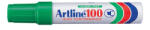 Artline Permanent marker ARTLINE 100, corp metalic, varf tesit 7.5-12.0mm - verde (EK-100-GR) - siscom-papetarie