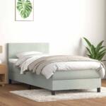vidaXL világosszürke bársony rugós ágy matraccal 80x220 cm (3316041)