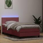 vidaXL Box Spring ágy matraccal rózsaszín 100x220 cm bársony (3316922)