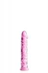 Glossy Dildo Realist Glossy din Sticla Ultra Rezistenta, Roz, 16.5 cm Dildo