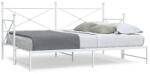 vidaXL Daybed with Trundle without Mattress White 80x200 cm acél (4104687)