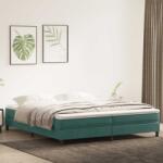 vidaXL sötétzöld bársony rugós ágy matrac nélkül 200x210 cm (3315846)