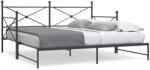 vidaXL kihúzható kanapéágy matrac nélkül fekete 107x203 cm acél (4104678)