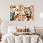 Alkotásutca Madarak az őszi ágon - 2 darabos számfestő készlet kereten