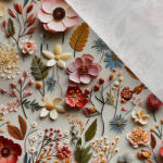 Takoy Prémium pamut NELA 3D-s virágok Elena nyomtatási mintája