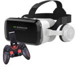 BIXXBi VR/3D szemüveg IOS Android mobiltelefonhoz, játékokhoz, videókhoz, 4, 5-6, 7 hüvelykes telefonhoz, Bluetooth fejhallgató és vezérlő beépített akkumulátorral, állítható akril lencsék (CBNC95)
