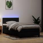 vidaXL fekete bársony rugós ágy matraccal 90x210 cm (3316961)