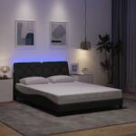 vidaXL sötétszürke szövet ágykeret LED-ekkel matrac nélkül 140 x 190cm (3310665)