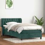vidaXL sötétzöld bársony rugós ágy matraccal 80x210 cm (3317760)