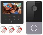 Hikvision KIT videointerfon Smart pentru o familie, TCP/IP RJ45, Card, Tag, Carcasa, Monitor 4.3 inch negru Wi-Fi, - HIKVISION DS-KIS606-P(B) (DS-KIS606-P(B))