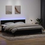 vidaXL fekete bársony rugós ágy matraccal 200x210 cm (3316805)