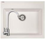 Laveo SRT_610Y+SAP4-F090KW - LAVEO Tau 6 gránit mosogató 570x500 fehér + ZEGOR csaptelep fehér (SRT_610Y+SAP4-F090KW)