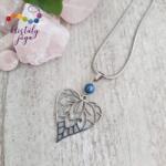 Kristály Jóga Shop Kianit 6 mm-es ásvány medál szívvel, nemesacél láncon