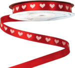 Valex Decor Szívecskés szatén szalag 10mm x 20m - Piros (DP10-09)