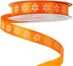 Valex Decor Virágmintás szatén szalag 12mm x 20m - Sötét narancssárga (BR12-54)