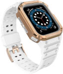 Hurtel Védőszíjszíj tokkal Apple Watch 7 / SE (41/40 / 38 mm) tokkal, páncélozott óraburkolattal, fehér