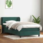vidaXL sötétzöld bársony rugós ágy matraccal 80x220 cm (3317466)