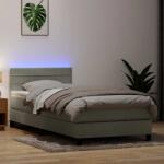 vidaXL világosszürke bársony rugós ágy matraccal 80x210 cm (3316953)