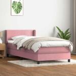 vidaXL Box Spring ágy matraccal rózsaszín 100x220 cm bársony (3317984)