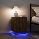 vidaXL 2 db barna tölgyfa éjjeliszekrények LED világítással 38x34x50cm (861278)