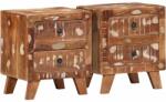 vidaXL éjjeliszekrény 2 db 40x32x46 cm tömör újrahasznosított fa (4104514)