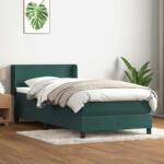 vidaXL sötétzöld bársony rugós ágy matraccal 80x220 cm (3317970)