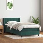vidaXL sötétzöld bársony rugós ágy matraccal 80x220 cm (3318306)