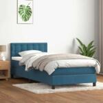 vidaXL sötétkék bársony rugós ágy matraccal 80x220 cm (3316621)