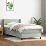 vidaXL világosszürke bársony rugós ágy matraccal 80x210 cm (3318093)