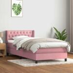 vidaXL Box Spring ágy matraccal rózsaszín 100x220 cm bársony (3318404)