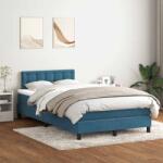 vidaXL sötétkék bársony rugós ágy matraccal 120x210 cm (3316591)