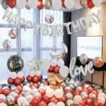  Set baloane pentru arcada, Happy birthday, alb/argintiu/roze gold (NBN00019333/JLH-Y-6815)