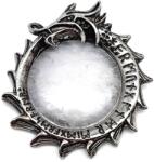 R. M. ékszer Kör fém sárkány hegyikristály medál 4cm (022061)