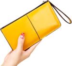 CRM Portofel pentru femei, CRM, din Piele, cu Fermoar, Galben, 21 x 11.5 cm (657)