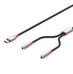 XO Design Cablu Audio XO Design USB-C - 2 x 3.5mm NB-R269B 1.2m Negru