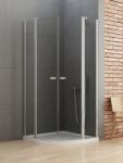 NEW TRENDY New Soleo cabină de duș 80x80 cm semicircular crom luciu/sticlă transparentă K-0418 (K0418)