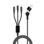 Maxlife Cablu Incarcare Maxlife USB-A / USB-C - Lightning / USB-C ALLin1 66W 1m Negru