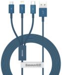 Baseus Cablu Date si Incarcare Baseus USB-A - Lightning / microUSB / USB-C Superior Series 20W 1.5m Albastru