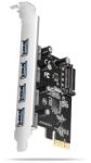 AXAGON PCEU-430RS PCIe Controller 4x ext. USB-A 5Gbps port (PCEU-430RS) - pcland