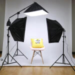  3in1 Softbox Kit -2db 50x70cm 360W (8x45W) Softbox-Fény & 40x40cm Boom Softbox készlet (R-ER-SBL002)