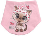  Babastar pamut baba nyálkendő - rózsaszín cica pillangóval - babyshopkaposvar