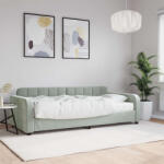 vidaXL világosszürke bársony kanapéágy matraccal 90 x 200 cm