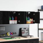 vidaXL гараж стена шкафове, 2 бр, черен, инженерно дърво (860646)