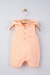 BabyJem Salopeta de vara cu gluga pentru bebelusi, tongs baby (culoare: somon, marime: 6-9 luni)