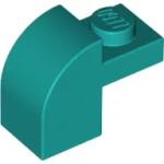 LEGO® 6091c39 - LEGO sötét türkiz kocka 1 x 2 x 1 1/3 méretű, íves tetővel (6091c39)