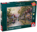 Schmidt Spiele Puzzle Schmidt din 1000 de piese - Dimineata in orasul natal, Thomas Kinkade (58441) Puzzle