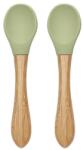 Lorelli Силиконови лъжички с бамбук Lorelli - Natural, 2 броя, Fresh Green (10230680004) - baby