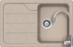 SCHOCK Schock Formhaus D-100S konyhai mosogatótálca 780 x 500 mm Sabbia és Schock Flora flexibilis csövű konyhai csaptelep, inox, homok (SETFD100SFBSABB)